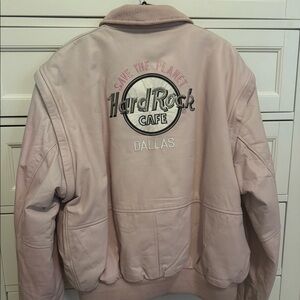 Vintage Hard Rock Cafe Leather Bomber Jacket/Vest - Large